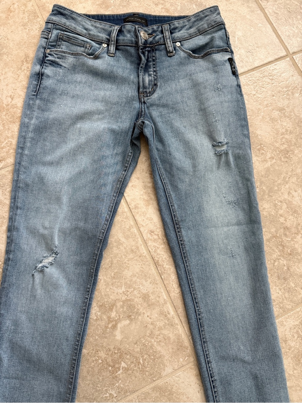 Silver Jeans with Subtle Distress size 28